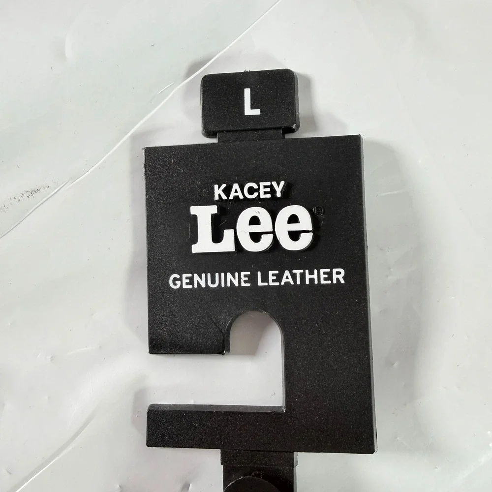 Kacey Lee Women's Leather Belt Middle of Nowhere Western Buckle Blue Size L